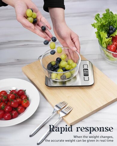 Food Scale, 11lb Digital Kitchen Scale with 6 Units LCD Display and Tare Function,Compact Design for Baking,Healthy Cooking,Meal Prep, 304 Stainless Steel in Kuwait