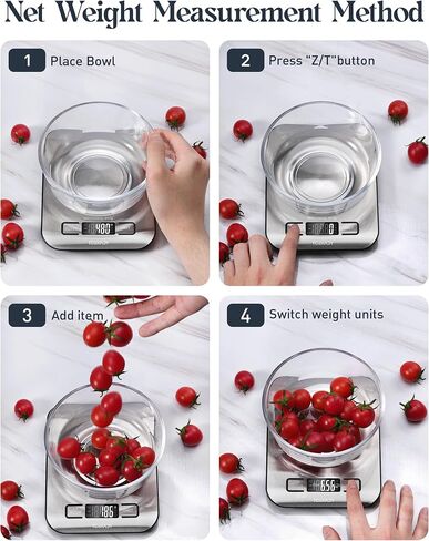 Food Scale, 11lb Digital Kitchen Scale with 6 Units LCD Display and Tare Function,Compact Design for Baking,Healthy Cooking,Meal Prep, 304 Stainless Steel in Kuwait
