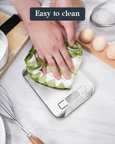 Food Scale, 11lb Digital Kitchen Scale with 6 Units LCD Display and Tare Function,Compact Design for Baking,Healthy Cooking,Meal Prep, 304 Stainless Steel in Kuwait