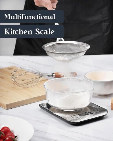 Food Scale, 11lb Digital Kitchen Scale with 6 Units LCD Display and Tare Function,Compact Design for Baking,Healthy Cooking,Meal Prep, 304 Stainless Steel in Kuwait