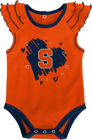 Outerstuff Syracuse Orange NCAA's Girl's Ritance Touch Down Down Creeper Set ، Orange/Navy in Saudi Arabia
