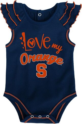 Outerstuff Syracuse Orange NCAA's Girl's Ritance Touch Down Down Creeper Set ، Orange/Navy in Saudi Arabia