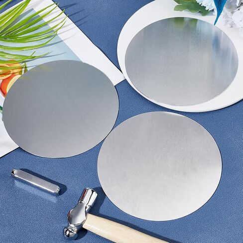 Olycraft 4pcs 4 بوصة قرص الألومنيوم 2 مم من ألواح الألومنيوم دائرية 1060 أقراص الألومنيوم علامات جولة ختم الفراغات لقطع الليزر مجوهرات ختم المعادن صنع DIY in Saudi Arabia
