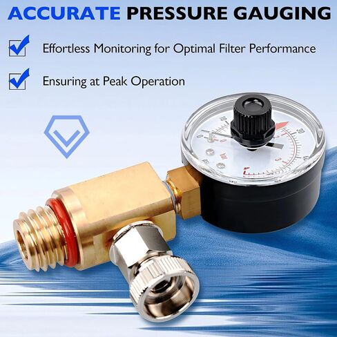 24850-0105 Air Relief Valve and Gauge Assembly-صمام نحاسي وقياس مع قرص متوافق مع STA-Rite System 3 Medial Media Ser Series Pool و SPA Filter in Saudi Arabia