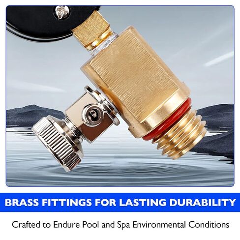 24850-0105 Air Relief Valve and Gauge Assembly-صمام نحاسي وقياس مع قرص متوافق مع STA-Rite System 3 Medial Media Ser Series Pool و SPA Filter in Saudi Arabia