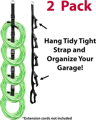 Tidy Tight 2 Pack Organization System For Garage. Manufactured in the USA. Hang Extension Cords, Hoses, Rope, String Lights. in Saudi Arabia