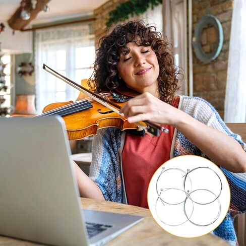 8 pcs Viola Strings, Dominant Violin Strings 4/4 Full Set Guitar String Cello String Carbon Steel Core for Universal Instruments C Plated Ball End Chromium Wound in Saudi Arabia