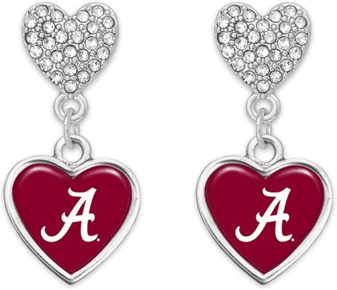 Alabama Amara Silver Crystal Heart Earrings Jewelry Gift UA in Kuwait