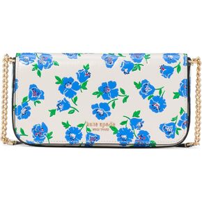 kate spade new york Devin Pixel Hearts Embossed Saffiano Leather Flap Chain Wallet, Cream Multi in Saudi Arabia