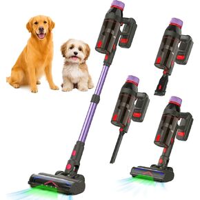Cordless Vacuum Cleaner,550W/45KP/60Mins Stick Vacuum Cordless Rechargeable for Home/CarPet/Pet Hair/Floor-3 Suction Modes,Smart Screen&Headlight,Self-Standing,Removable Battery,Lighweight,Anti-Tangle in Saudi Arabia