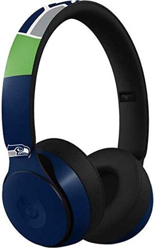 Skinit Skinit Audio Audio Skin متوافق مع Beats Solo Pro - تصميم شعار NFL Seattle Seahawks المرخص رسميًا in Saudi Arabia