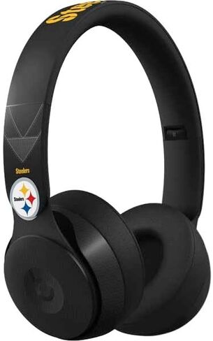 Skinit Decal Audio Skin Compatible with Beats Solo Pro - Officially Licensed NFL Pittsburgh Steelers Distressed Design in Saudi Arabia