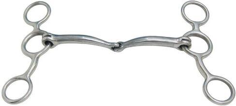 AJ Tack Stail Steel Jr. Cowhorse Smooth Snaffle Gag Bit - 5 1/4 "الخد in Kuwait