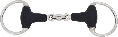 Horse Rubber Egg Butt Bit Snaffle Lozenge Fat Double Jointed Stainless Steel in Saudi Arabia