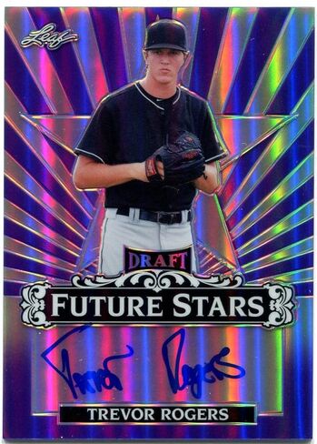 Trevor Rogers Leaf Draft Future Stars Signed 12/15 - MLB Autographed Baseball Cards in Saudi Arabia
