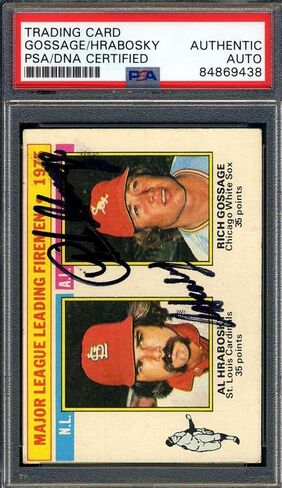 Goose Gossage Al Hrabosky PSA DNA Signed 1976 Topps Leading Firemen Autograph - Baseball Slabbed Autographed Cards in Saudi Arabia