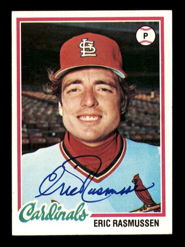 إريك راسموسن موقعة عام 1978 بطاقة Topps #281 St. Louis Cardinals Sku #213436 - بطاقات موقعة بالبيسبول in Saudi Arabia