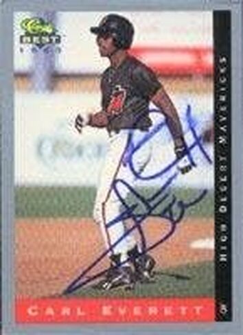 كارل إيفريت هاي ديزرت مافريكس - مارلينز التابعة لعام 1993 أفضل بطاقة كلاسيكية موقعة - بطاقة قليلة الدوري - ملطخة قليلاً. يأتي هذا العنصر مع شهادة أصالة من in Kuwait