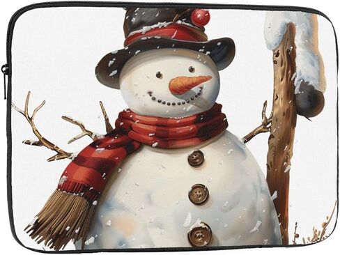Snowman Print Laptop Sleeve Case for Men Women Shockproof Laptop Bag for Travel Office School, black, 17 inch in Saudi Arabia