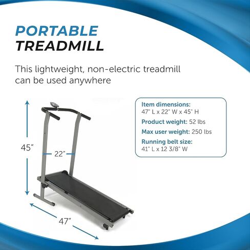 stamina inmotion T900 يدوي المطحنة - طاحونة اللياقة الطوية مع تطبيق تمرين ذكي - حلقة مفرغة غير محلية للتمرين المنزلي - تصل إلى 225 رطلاً قدرة الوزن in Saudi Arabia