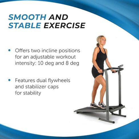 stamina inmotion T900 يدوي المطحنة - طاحونة اللياقة الطوية مع تطبيق تمرين ذكي - حلقة مفرغة غير محلية للتمرين المنزلي - تصل إلى 225 رطلاً قدرة الوزن in Saudi Arabia