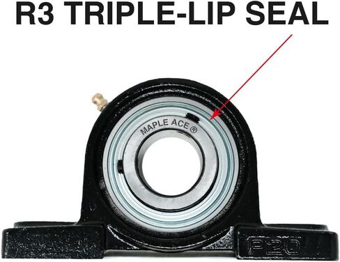 Maple Ace UCP208 Billow Block تحمل 40 ملم ، 2-Bolt ، محاذاة ذاتي ، R3 Triple Lip Seal ، الخدمة الثقيلة (Qty 2) in Saudi Arabia