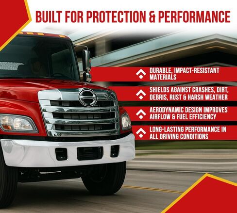 Mytee Products Front Bumper Compatible with Hino 238, 268, 258, 338 - Heavy Duty Front Bumper Cover Reinforcement for Trucks - Replaces 52101E0A91, 21473, 564.54024, AM56454024 in Kuwait