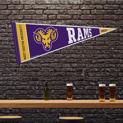Rico Industries NCAA West Chester Golden Rams 12" x 30" Felt Wall Décor Pennant - Great for Home/Bed Room/Man Cave Décor in Saudi Arabia