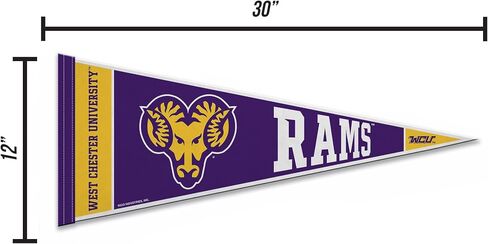 Rico Industries NCAA West Chester Golden Rams 12" x 30" Felt Wall Décor Pennant - Great for Home/Bed Room/Man Cave Décor in Saudi Arabia