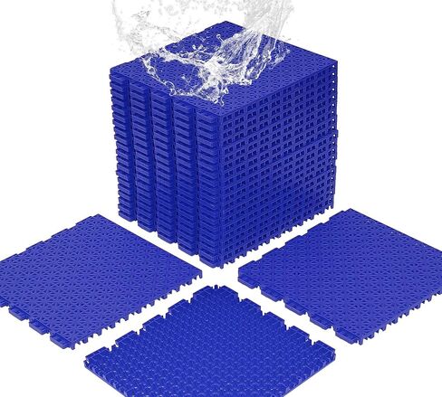 Jxgzyy 24 PCS بلاط كرة السلة على العشب ، 5/8 بوصة البلاط السميك المعياري المتشابك في الهواء الطلق ، حصيرة الصرف الصحي PP لتصريفات التنس. in Kuwait