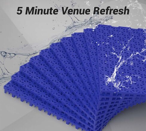 Jxgzyy 24 PCS بلاط كرة السلة على العشب ، 5/8 بوصة البلاط السميك المعياري المتشابك في الهواء الطلق ، حصيرة الصرف الصحي PP لتصريفات التنس. in Kuwait
