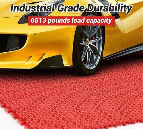jxgzyy 24 PCS Basketball Court Tiles Over Grass, 5/8 Inch Thick Modular Interlocking Outdoor Floor Tiles, Non Slip PP Drainage Mat for Tennis Court Drain Deck Pool Patio Shower Kitchen Garage Balcony in Kuwait