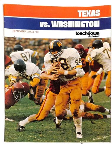 1975 Texas Longhorns @ Washington Huskies برنامج كرة القدم وارن مون 93104 - برامج الكلية in Saudi Arabia