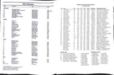 1991 برنامج LSU v Northeast Louisiana Baseball Program 4/23 Alex Box Stadium 86159B18 - برامج الكلية in Saudi Arabia