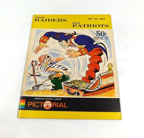 1967 Oakland Raiders at Boston Patriots AFL Football Program 10-22-67 - NFL Programs in Saudi Arabia