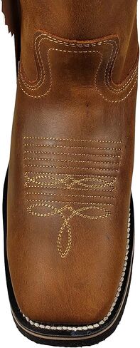 Establo Men's Work Boots Genuine Crazy Leather Color Mango in Kuwait