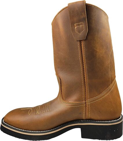 Establo Men's Work Boots Genuine Crazy Leather Color Mango in Kuwait