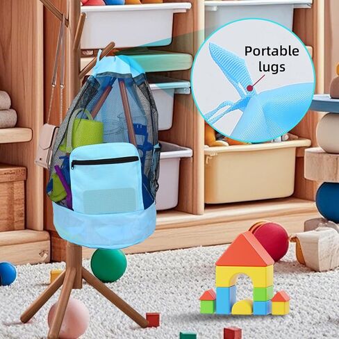 Lmuwecno Beach toy bag，mesh backpack for beach,Beach Must Haves Sand Box Toys Seashell Bags，Waterproof Swim Mesh Beach Bag (Green) in Saudi Arabia