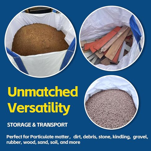 FIBC Bulk Bags,Holds up to 4400 lbs Construction Bags Heavy Duty,210-Gallon Woven Polypropylene Dumpster Bag for Industry Agriculture and Construction,Sealable Top in Saudi Arabia