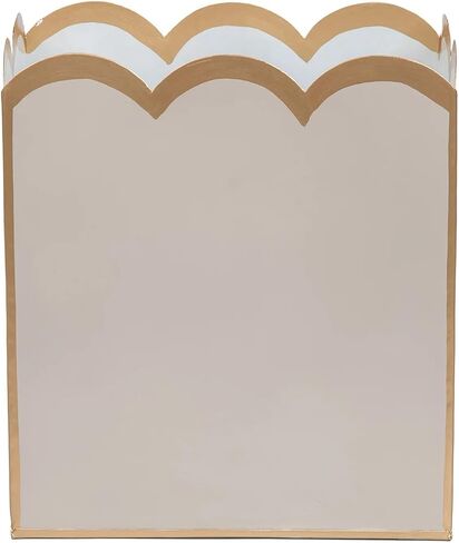 استوديو Jaye ، سلة القمامة الزخرفية Can Taupe & Gold Waste ، Holder Magazine Metal ، Wastebasket Bathroom for Gold Office Decore & Gold Bedroom Decord ، Scallop Basket ، Small Waste Bin ، 7 "× 10" × 7.5 " in Kuwait