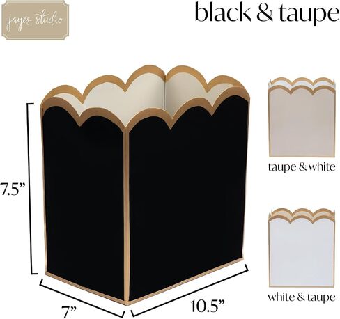 استوديو Jaye ، سلة القمامة الزخرفية Can Taupe & Gold Waste ، Holder Magazine Metal ، Wastebasket Bathroom for Gold Office Decore & Gold Bedroom Decord ، Scallop Basket ، Small Waste Bin ، 7 "× 10" × 7.5 " in Kuwait