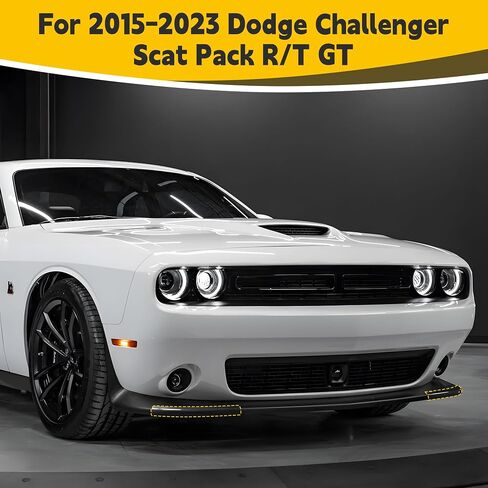 Front Bumper Lip Splitter Cover, for 2015-2023 Dodge Challenger, R/T GT SRT, 2PCS, Yellow in Kuwait