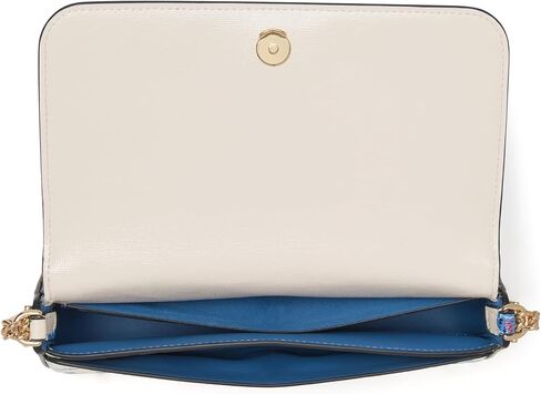 kate spade new york Devin Pixel Hearts Embossed Saffiano Leather Flap Chain Wallet, Cream Multi in Saudi Arabia