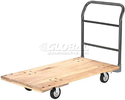 Global Industrial Platform Truck w/Hardwood Deck, 48 x 24, 1400 Lb. Capacity, 5" Rubber Casters in Saudi Arabia