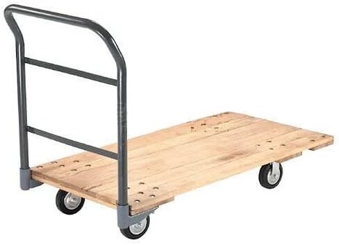 Global Industrial Platform Truck w/Hardwood Deck, 48 x 24, 1400 Lb. Capacity, 5" Rubber Casters in Saudi Arabia