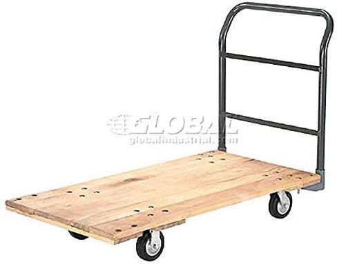 Global Industrial Platform Truck w/Hardwood Deck, 48 x 24, 1400 Lb. Capacity, 5" Rubber Casters in Saudi Arabia