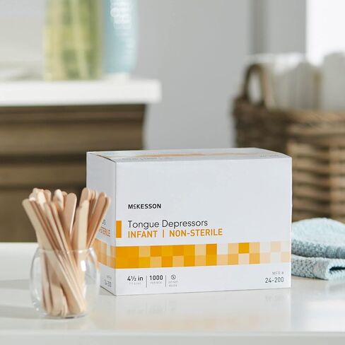 McKesson Tongue Depressors [10000 Count] Infant Size, Non-Sterile, Wood, Unflavored, Splinter-Free, 4.5 in - Use for Medical, Arts, Crafts, Spa - 1000 Count, Pack of 10 in Saudi Arabia