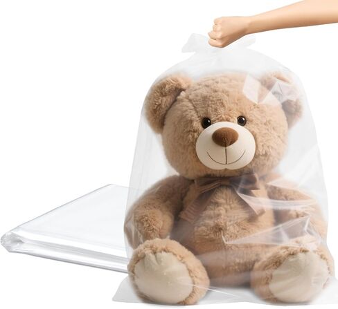 Clear Plastic Bag - 25 Pcs 18x24 Inch Clear Plastic Bags for Packaging Large Flat Poly Bags Cookie Bag Bread Proofing Cover for Food Bakery Clothes Bread Storage in Saudi Arabia