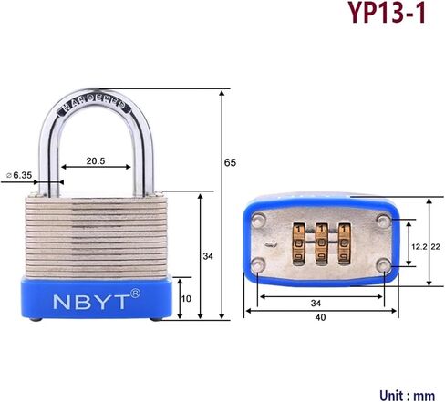 Steel Combination Padlock for Door Security Cabinet Locker 3-4 Code Combination Digital Password Lock YP13 1Pcs(Number 1) in Kuwait