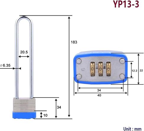 Steel Combination Padlock for Door Security Cabinet Locker 3-4 Code Combination Digital Password Lock YP13 1Pcs(Number 1) in Kuwait
